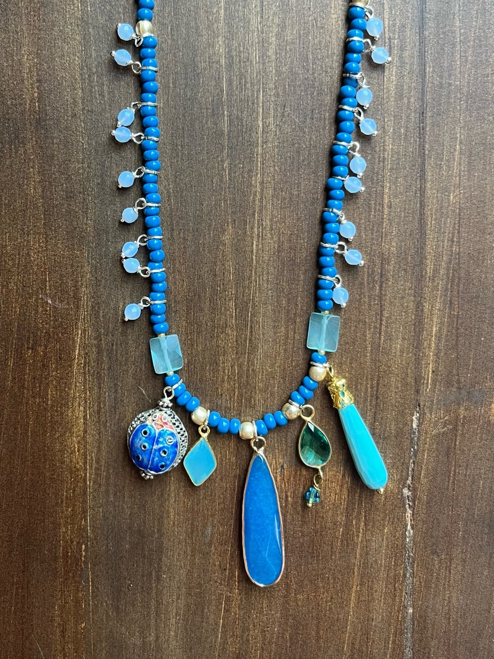 NWOT Blue Multi-Charm Pendant Necklace - Brand: